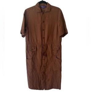 Ralph Lauren Brown Tilden Shirt Dress in Tobacco US 6